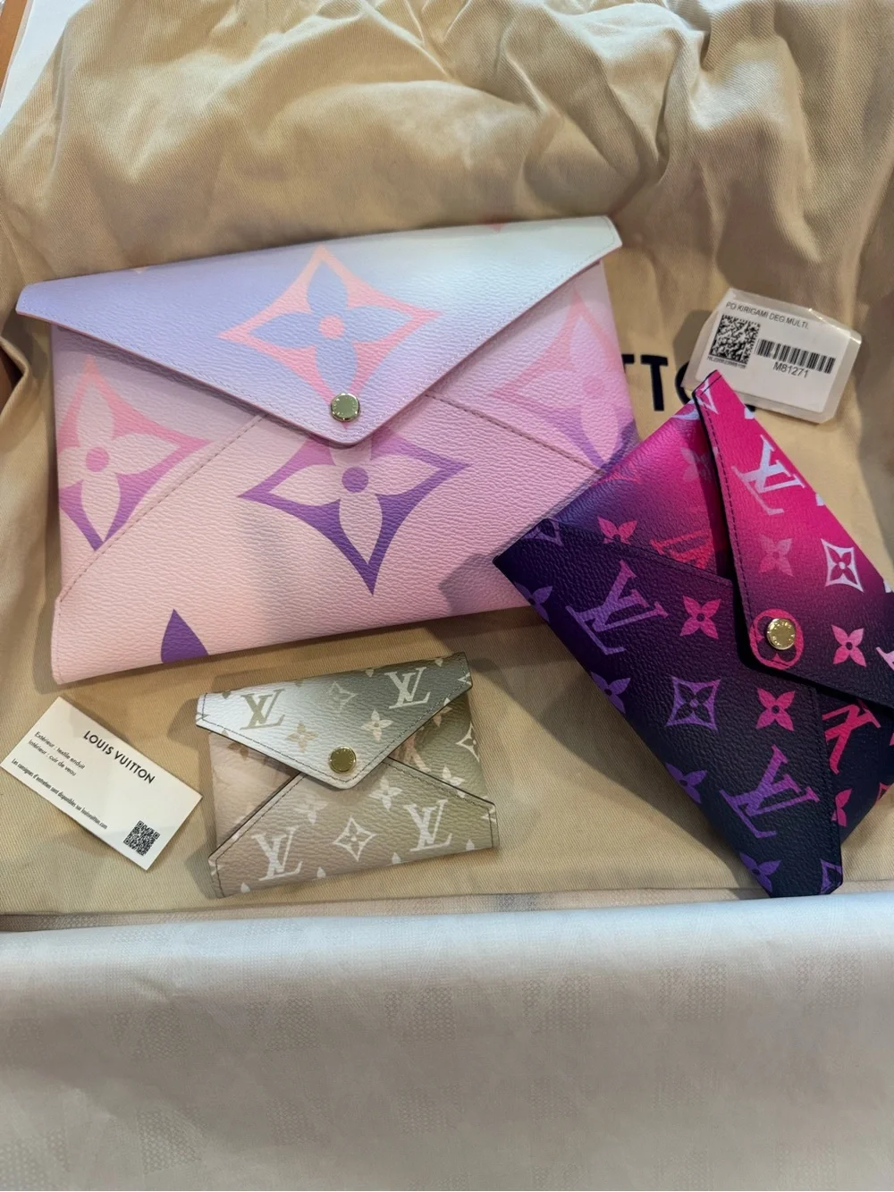 Louis Vuitton Kiragami Pastel Pink to Lavender Gradient Monogram - brand new